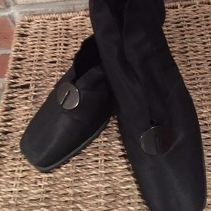 Dressy Navy Blue Fabric Shoes/Ankle Boots